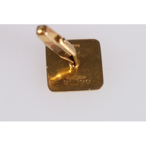 518 - Pair of 9ct gold cufflinks with matching pin, gross 9.2g