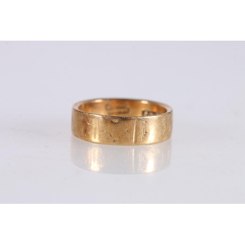 521 - 18ct gold wedding band, size I, 3.5g