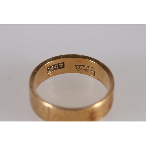 521 - 18ct gold wedding band, size I, 3.5g