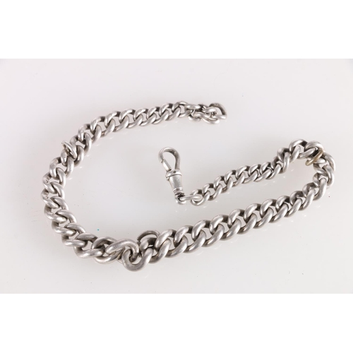 545 - Silver albert watch chain, 49g