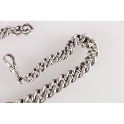 545 - Silver albert watch chain, 49g