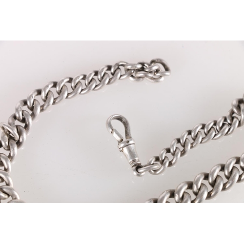 545 - Silver albert watch chain, 49g