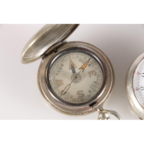 547 - A Frankfeld of Geneva Swiss silver pocket watch with subsidiary seconds together with a compass in w... 