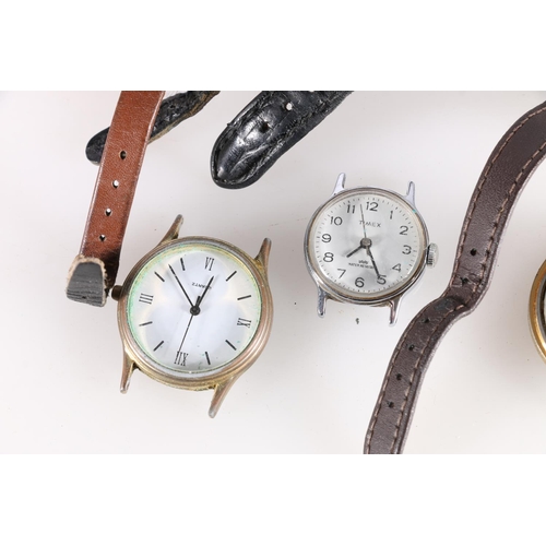 549 - Nine wristwatch and wristwatch heads including Ingersoll, Timex etc.