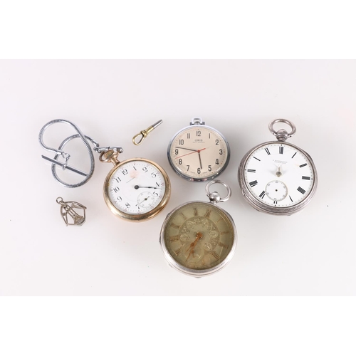 551 - Edwardian silver pocket watch, the face marked D. Kissenisky of Edinburgh, a Charles Horner silver c... 