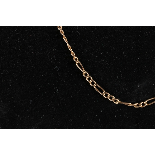 558 - 9ct gold Figaro chain necklace, total L46cm, 2.6g