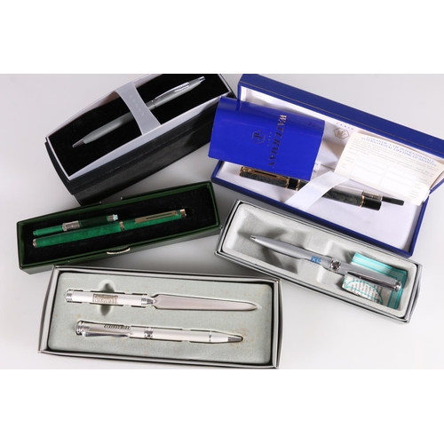 560 - Waterman of Paris presentation fountain pen with original box and guarantee, the top cap inscribed w... 