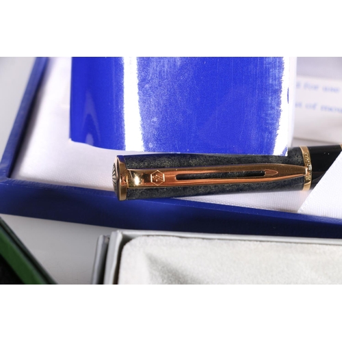 560 - Waterman of Paris presentation fountain pen with original box and guarantee, the top cap inscribed w... 