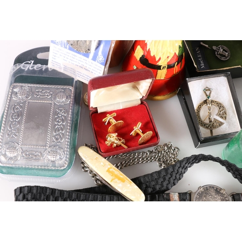 561 - Collectables incl. pewter House of Commons tankard, Glen Esk Scottish belt buckle, 1880 US Morgan do... 