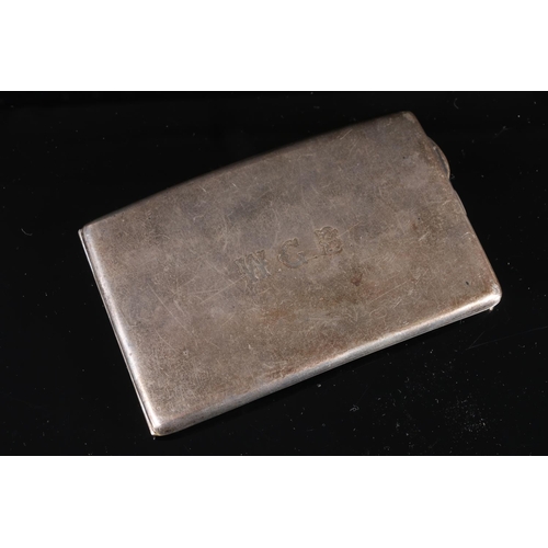 570 - George V silver cigarette case with gilt interior, S. Blanckensee, Birmingham 1928, 174g