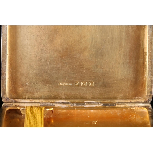 570 - George V silver cigarette case with gilt interior, S. Blanckensee, Birmingham 1928, 174g