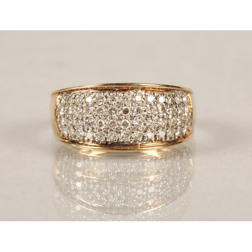 101 - 9 ct yellow gold and diamond ring,ring size L