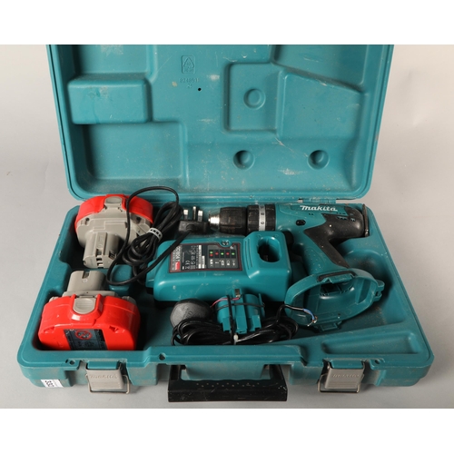 332 - Cased Makita drill with accessories