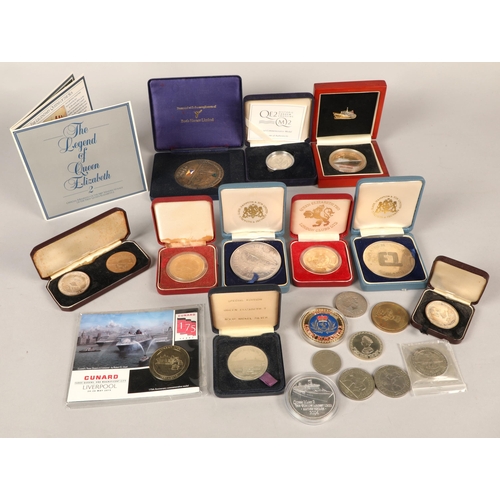 364 - Large quantity of coins, mostly Queen Elizabeth II Cunard Line commemorative coins