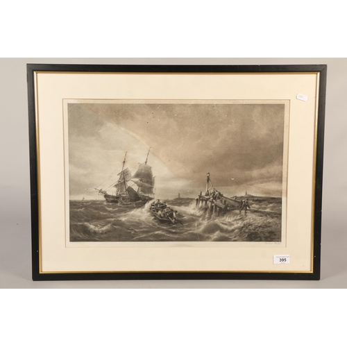 395 - D Dommessen, 'Outward Bound' Print, 52 x 35 cm (69 x 51 cm including frame )