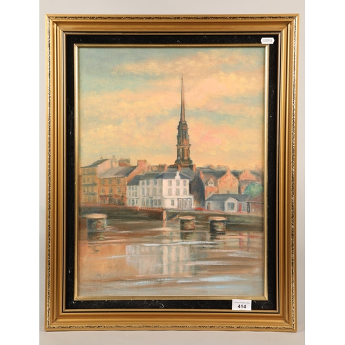 414 - Margaret Auld 'Ayr reflected',37 x 50 cm (50 x 62 cm including frame)