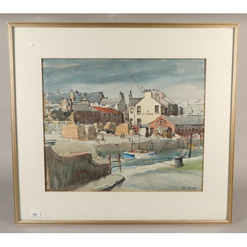 418 - W G Whiteford  'Old Harbour Ayr' mixed media on paper,  signed 64 x 53 cm (88 x 80 cm incl... 