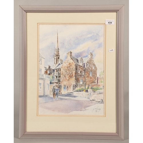 434 - J. M. Doig, 'Loudoun Hall, Ayr', watercolour on paper, 39cm x 29cm (59cm x 49cm), provenance: Ayr Sk... 