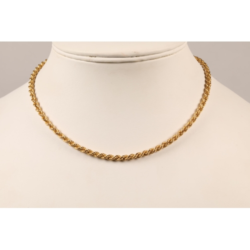 67 - 9 ct gold rope necklace, 7 grams