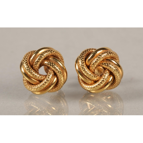 80 - Pair of 9 ct twisted rope earrings, 1.5 grams 