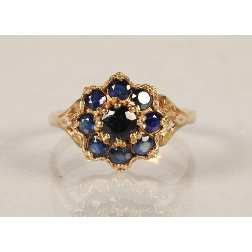 91 - Ladies 9 ct gold sapphire dress ring,ring size K