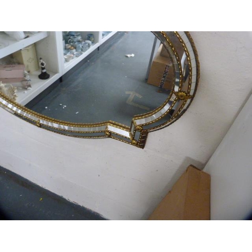 100 - Reproduction Italian-style shaped wall mirror.