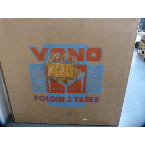 101 - Vono folding table, boxed.