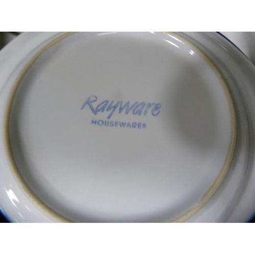 121 - Rayware part breakfast set and other dinner plates (one shelf).