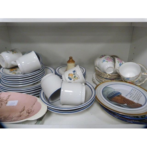 125A - Mexican part breakfast set, floral decorated tea set etc (one shelf).