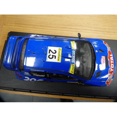 130 - Box of model cars, mainly Chinese models, to include Aston Martin Vanquish, Triumph GT6, Clarion 206... 