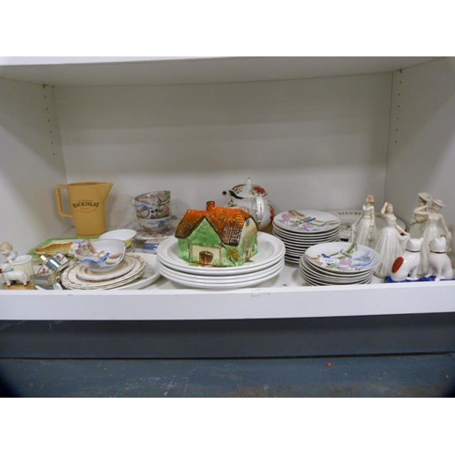 137 - Teawares to include a Japanese eggshell tea set, Mackinlay's Whisky jug, commemorative plates, moder... 