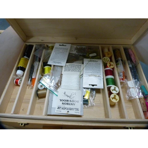 143 - Fishing accessories to include a Vac Rac car rod rack and a Gordon Griffiths fishing tackle box cont... 