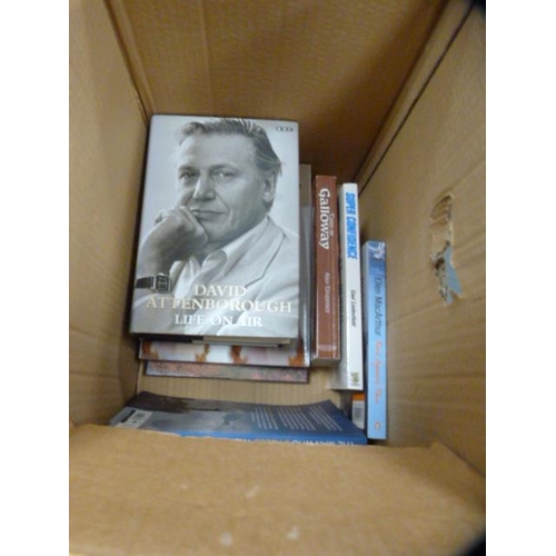 155 - Carton of books to include Dan Brown novels, biographies and others.