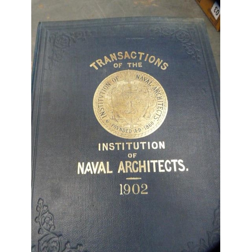 160 - Six volumes of Transactions of the Institutions of Naval Architects, 1901, 1902, 1907, 1908, 1909 an... 