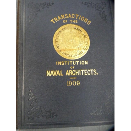 160 - Six volumes of Transactions of the Institutions of Naval Architects, 1901, 1902, 1907, 1908, 1909 an... 