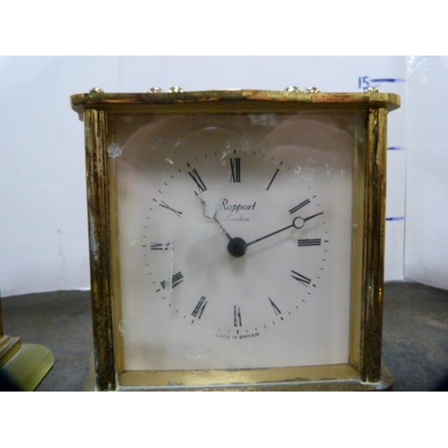 171 - Four assorted modern mantel clocks to include a German example, Swiza 8, London Clock Company and Ra... 