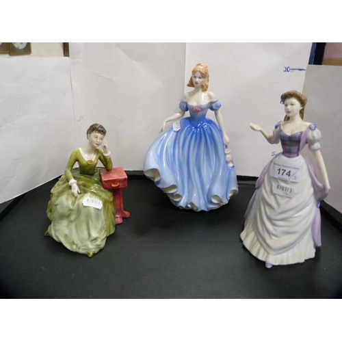 174 - Three Royal Doulton figures, 'Melissa', 'Pride of Scotland' and 'Carolyn'.  (3)