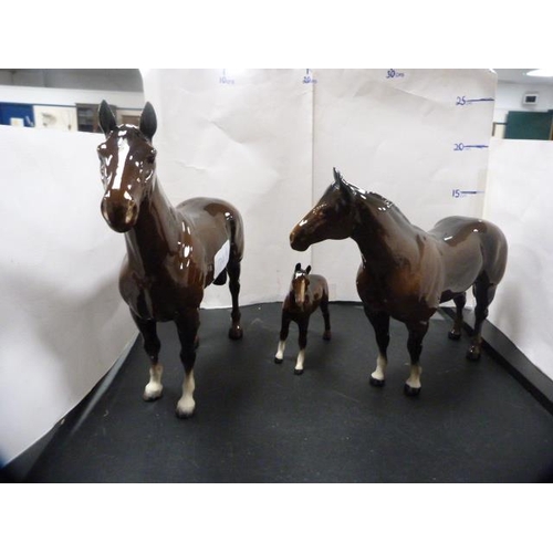 174A - Three Beswick horse and foal figures, the largest 'The Winner', 2421.  (3)