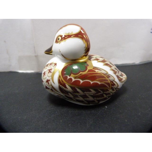 183 - Royal Crown Derby paperweight, 'Bakewell Duckling', with stopper to the underside. 