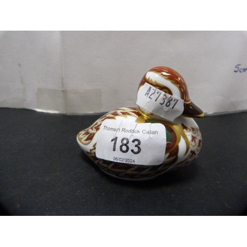 183 - Royal Crown Derby paperweight, 'Bakewell Duckling', with stopper to the underside. 