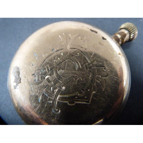 207 - Victorian rolled gold hunter pocket watch (a/f), and a Waltham rolled gold pocket watch (lacking sub... 