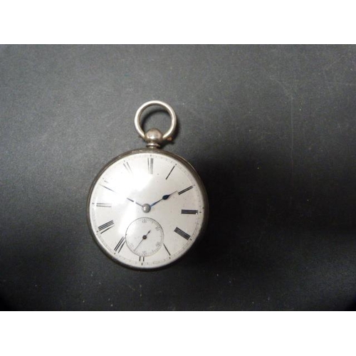 209 - Victorian silver open faced pocket watch, 119g gross.