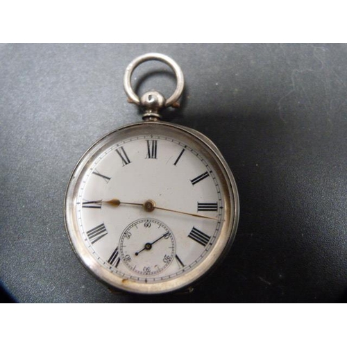 214 - Victorian silver open face fob watch, 47g gross.