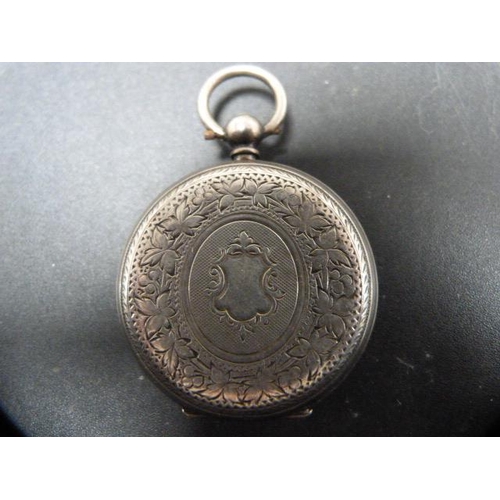 214 - Victorian silver open face fob watch, 47g gross.