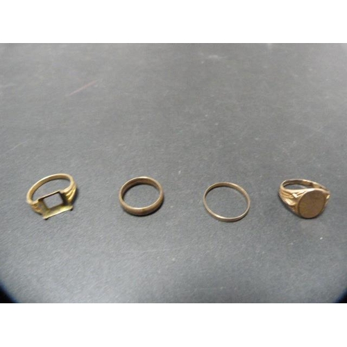 219 - Rolled gold jewellery to include watch guard, rings, lockets etc.