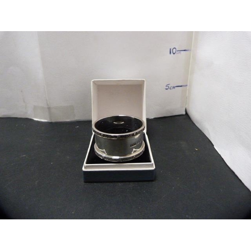 230 - Silver napkin ring, hallmarks for Sheffield, 38.5g, boxed.