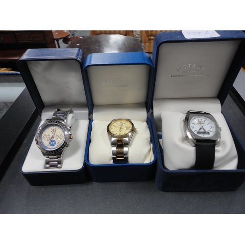 239A - Two Rotary gent's quartz wristwatches, 'Fleet Air Arm' and a bi-metal example with date window, also... 