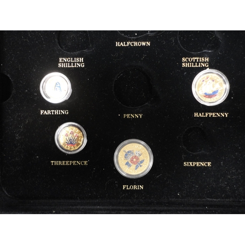 240A - Part set of gilt proof coins, 'The Emblem Series Decimals of Elizabeth II', by the London Mint Offic... 