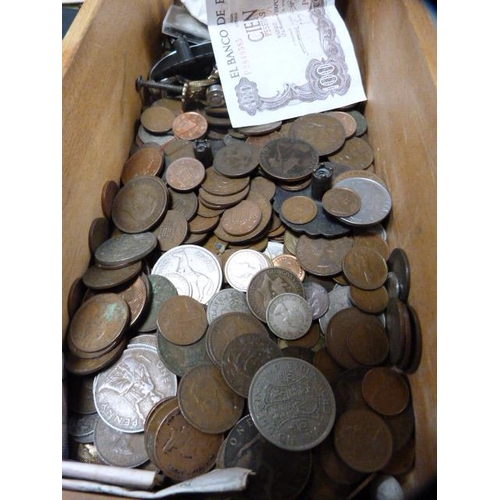 243 - Large collection of coinage to include pre-decimal copper coinage, Victorian copper penny, also badg... 