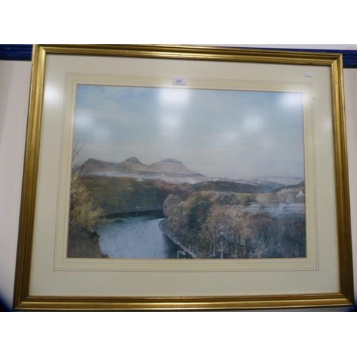 245 - After Tom ScottThe Eildons and the River Tweed from DryburghPrint.